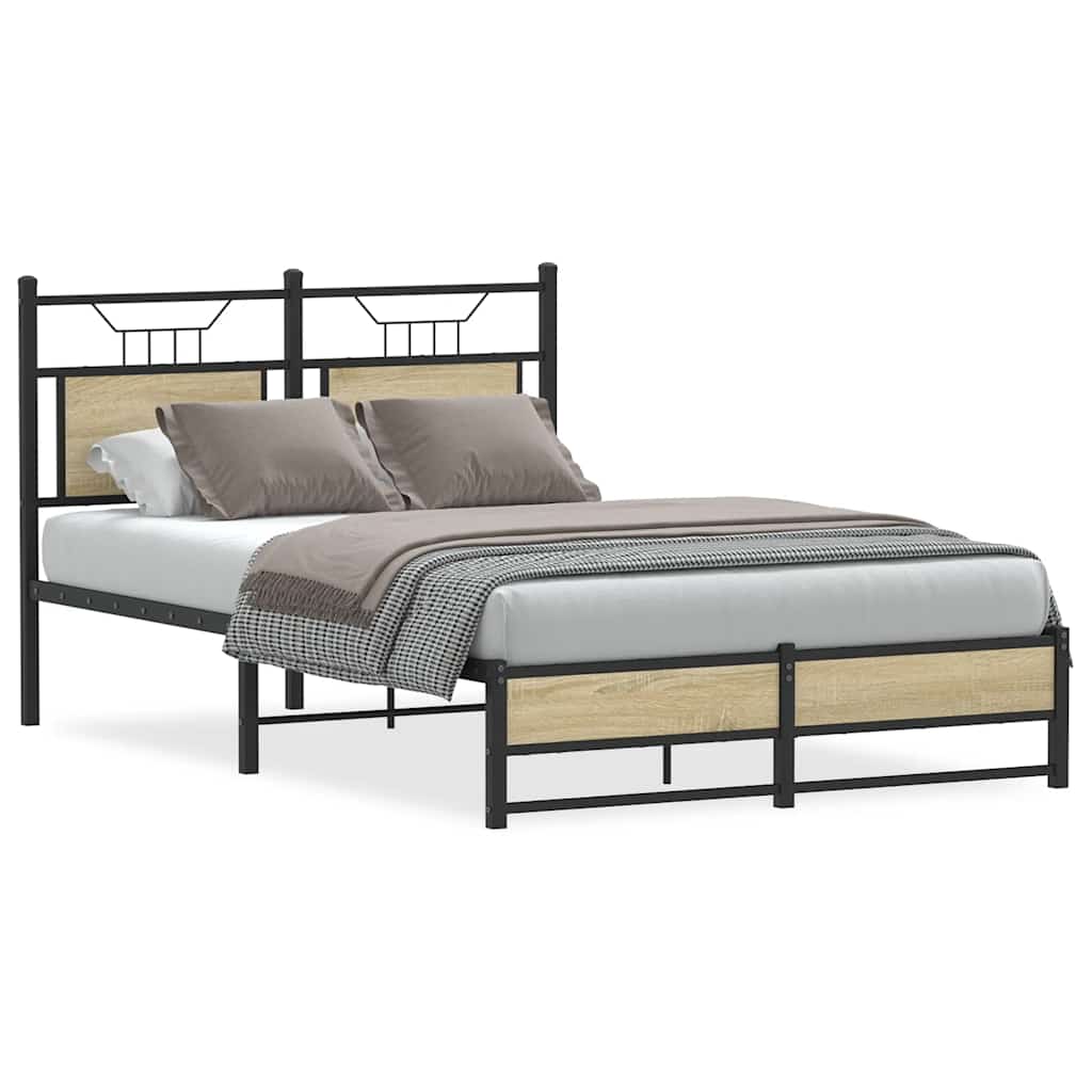 Bedframe zonder matras hout sonoma eikenkleurig 120x190 cm is nu te koop bij PeponiXL, paradijselijk wonen!
