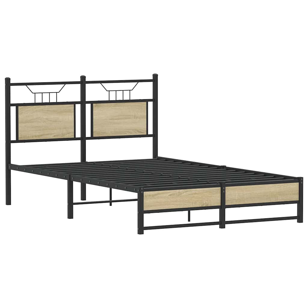 Bedframe zonder matras hout sonoma eikenkleurig 120x200 cm is nu te koop bij PeponiXL, paradijselijk wonen!