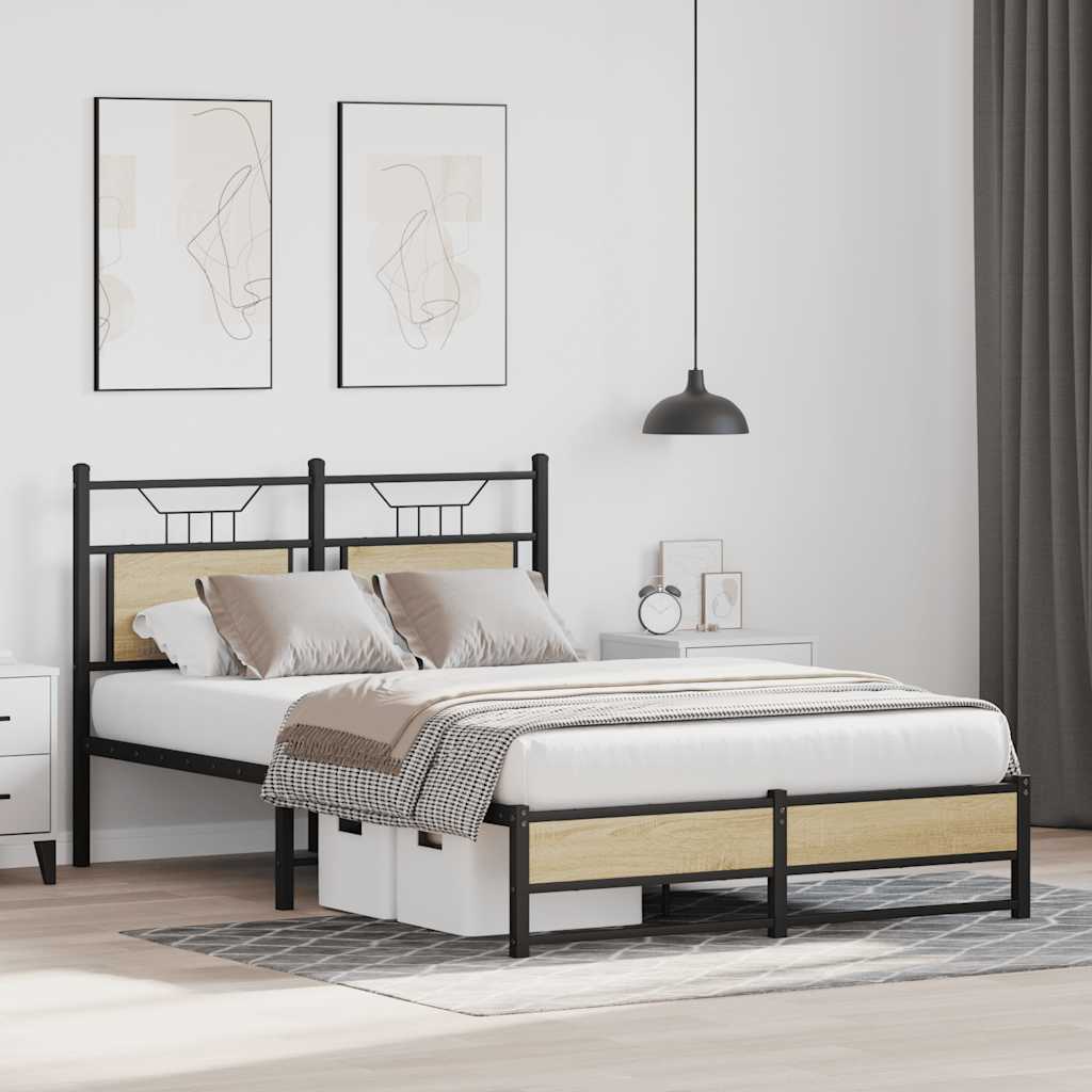 Bedframe zonder matras hout sonoma eikenkleurig 120x200 cm is nu te koop bij PeponiXL, paradijselijk wonen!