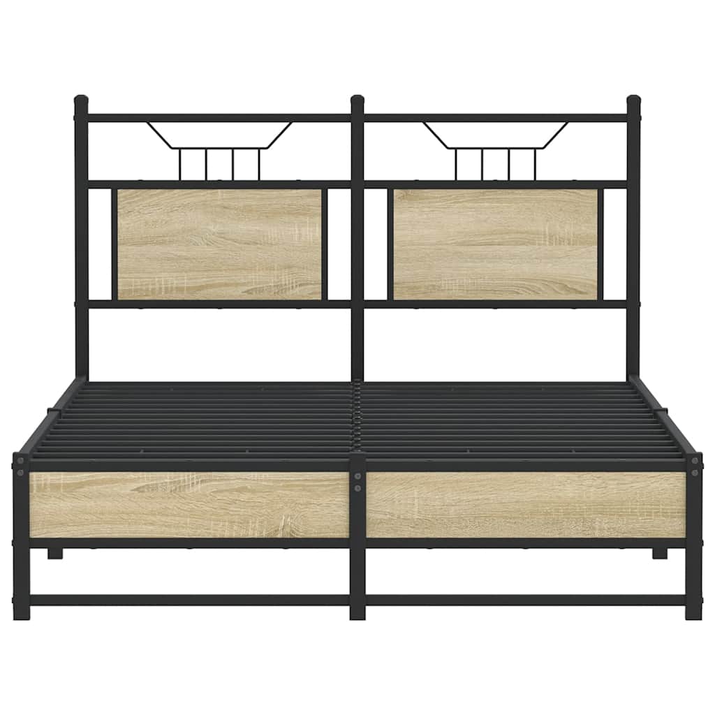Bedframe zonder matras hout sonoma eikenkleurig 120x200 cm is nu te koop bij PeponiXL, paradijselijk wonen!