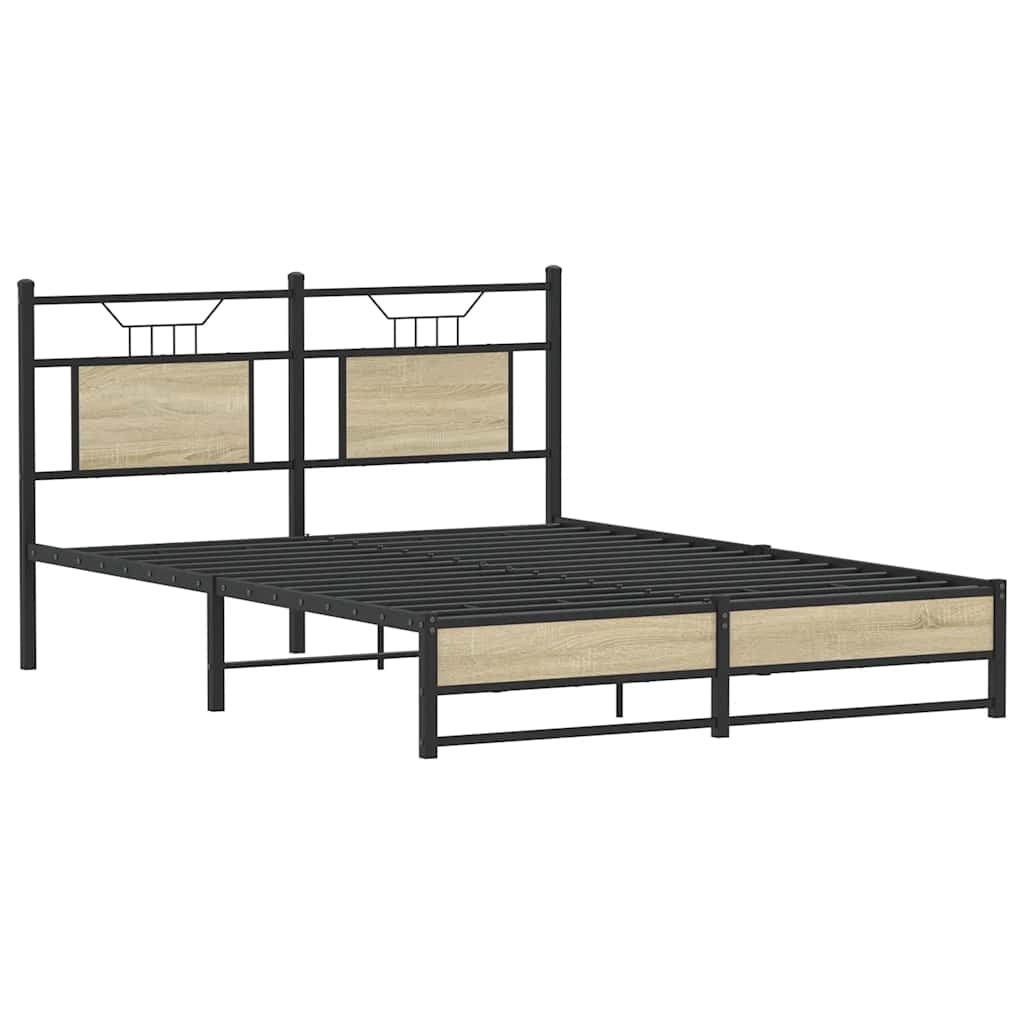 Bedframe zonder matras hout sonoma eikenkleurig 137x190 cm is nu te koop bij PeponiXL, paradijselijk wonen!