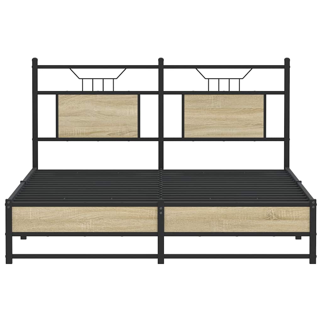 Bedframe zonder matras hout sonoma eikenkleurig 137x190 cm is nu te koop bij PeponiXL, paradijselijk wonen!