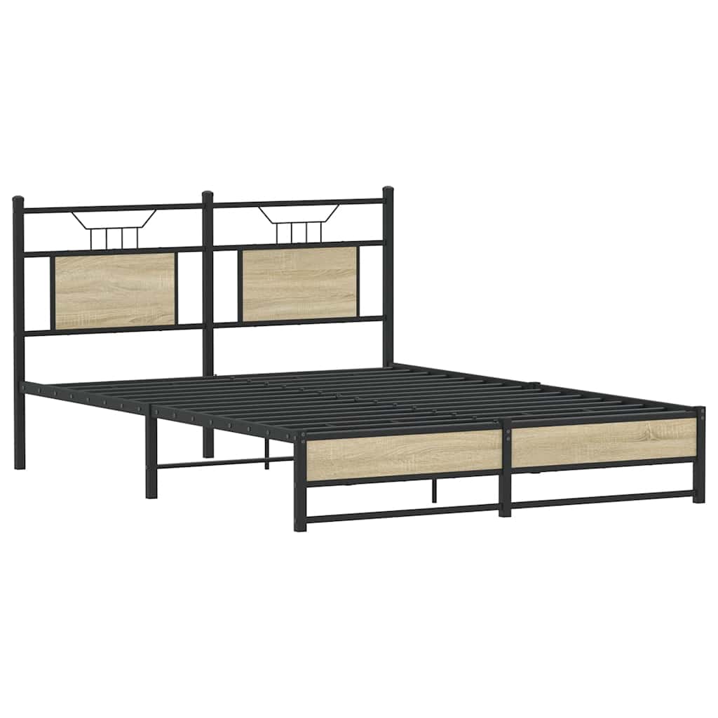 Bedframe zonder matras hout sonoma eikenkleurig 140x190 cm is nu te koop bij PeponiXL, paradijselijk wonen!