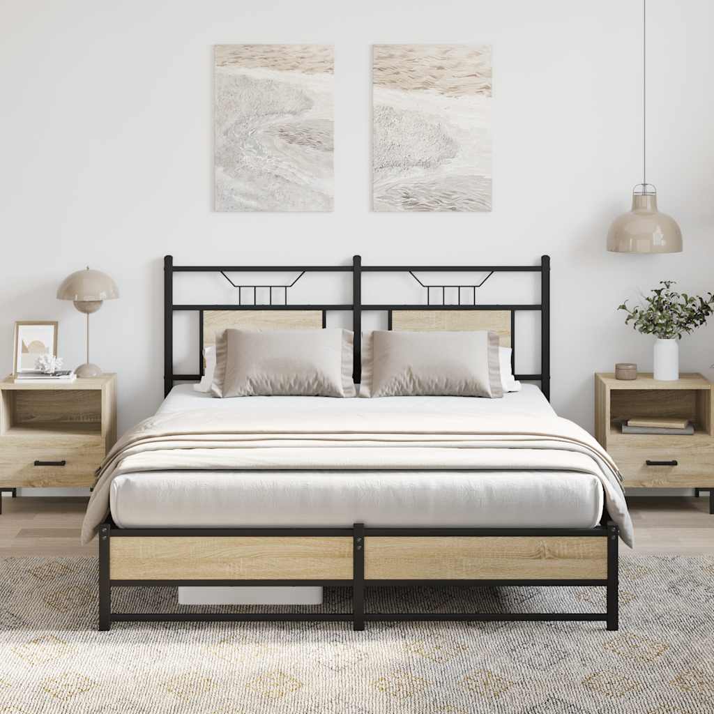 Bedframe zonder matras hout sonoma eikenkleurig 140x190 cm is nu te koop bij PeponiXL, paradijselijk wonen!