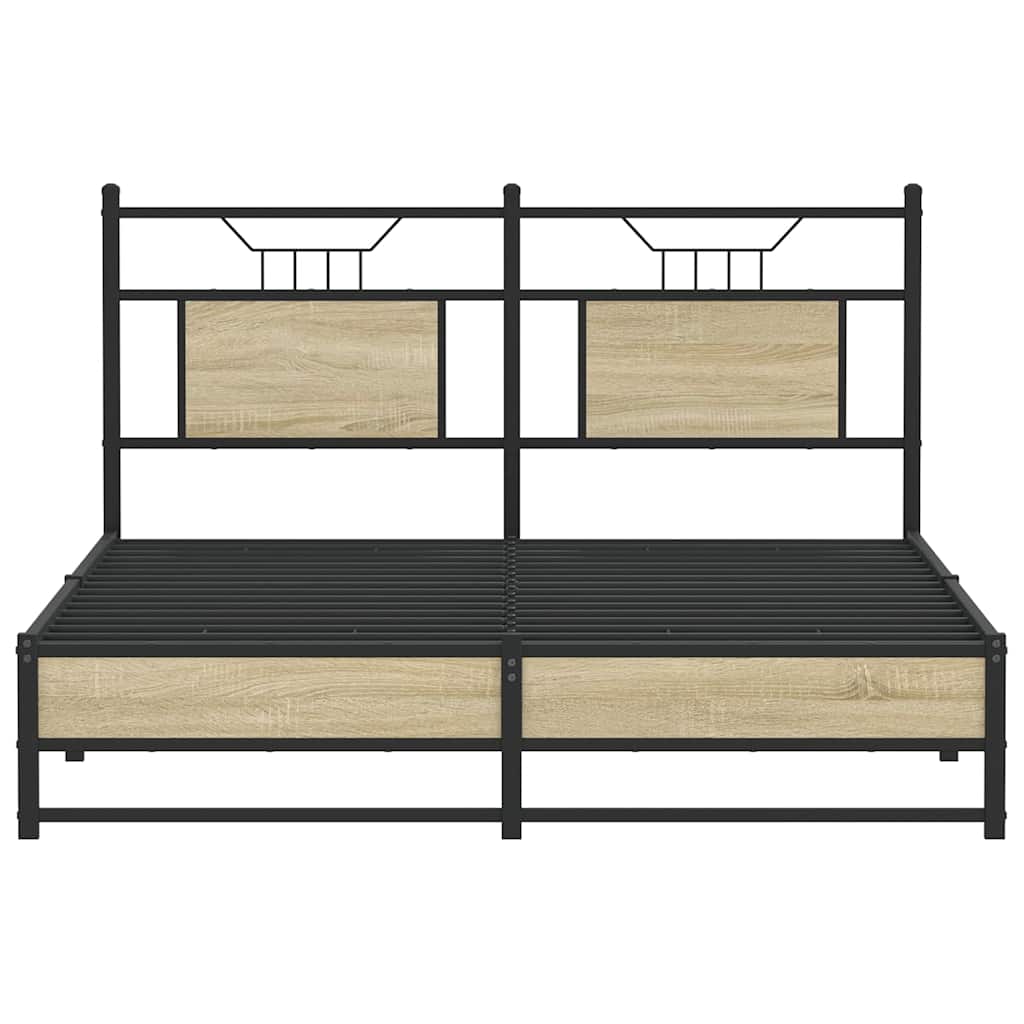 Bedframe zonder matras hout sonoma eikenkleurig 140x190 cm is nu te koop bij PeponiXL, paradijselijk wonen!