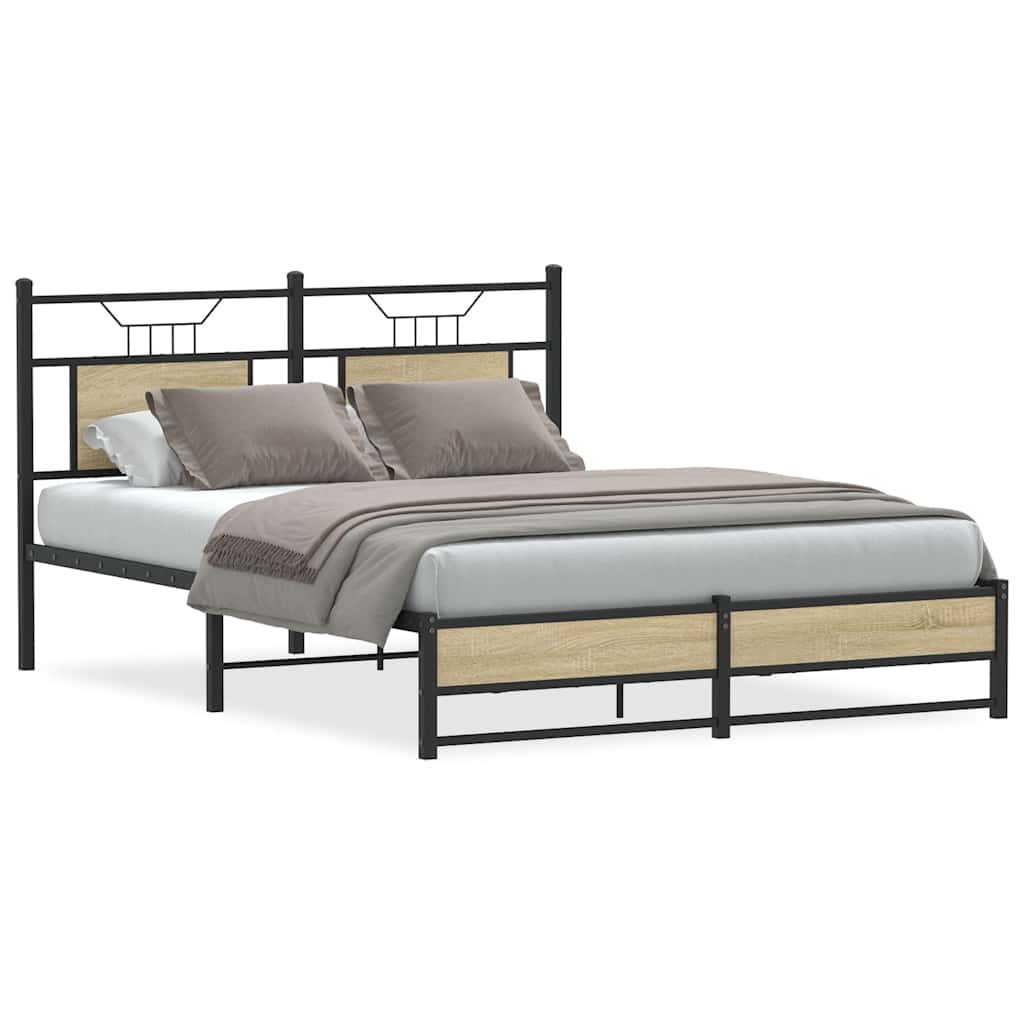 Bedframe zonder matras hout sonoma eikenkleurig 140x190 cm is nu te koop bij PeponiXL, paradijselijk wonen!
