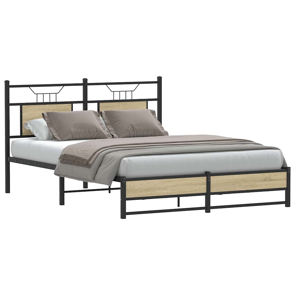 Bedframe zonder matras hout sonoma eikenkleurig 140x200 cm is nu te koop bij PeponiXL, paradijselijk wonen!