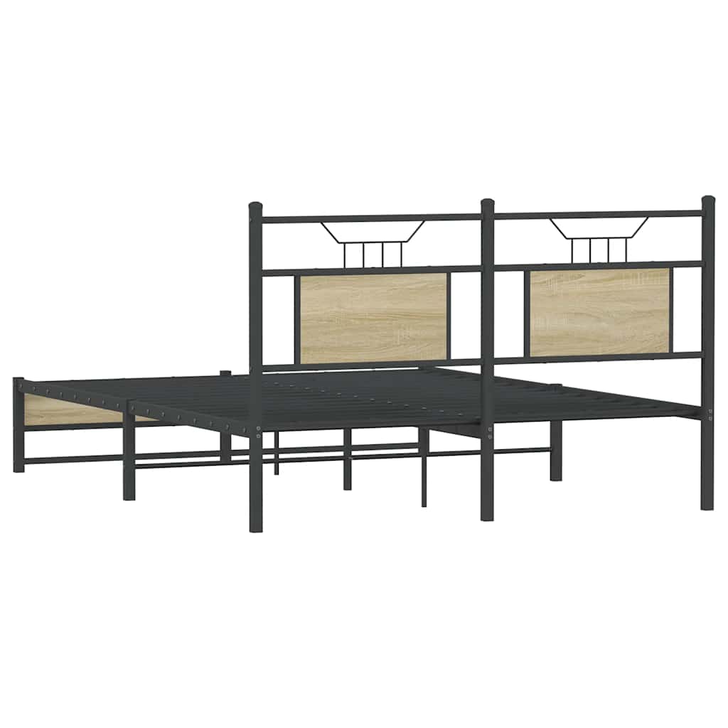 Bedframe zonder matras hout sonoma eikenkleurig 140x200 cm is nu te koop bij PeponiXL, paradijselijk wonen!