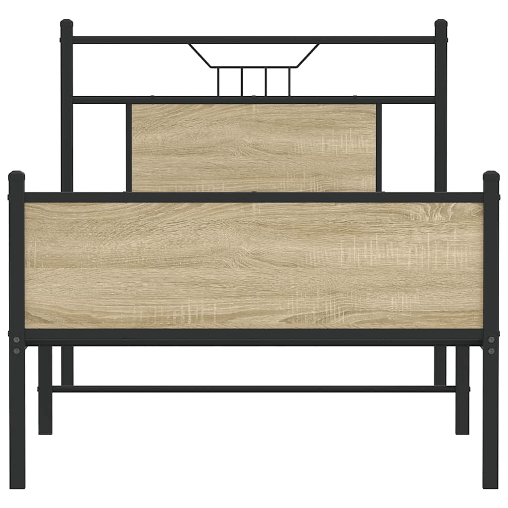 Bedframe zonder matras hout sonoma eikenkleurig 80x200 cm is nu te koop bij PeponiXL, paradijselijk wonen!
