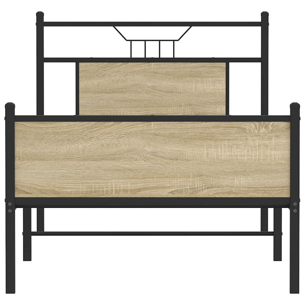 Bedframe zonder matras hout sonoma eikenkleurig 90x190 cm is nu te koop bij PeponiXL, paradijselijk wonen!