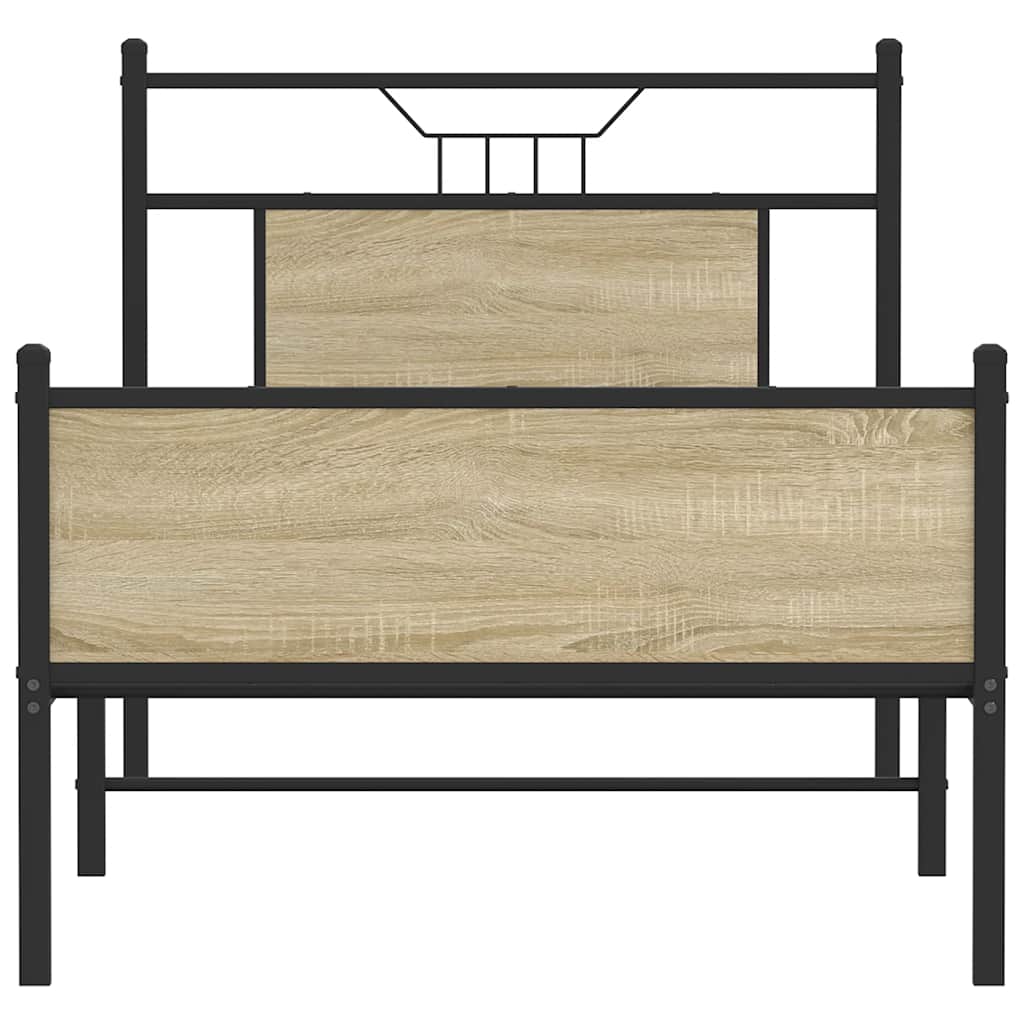 Bedframe zonder matras hout sonoma eikenkleurig 90x200 cm is nu te koop bij PeponiXL, paradijselijk wonen!