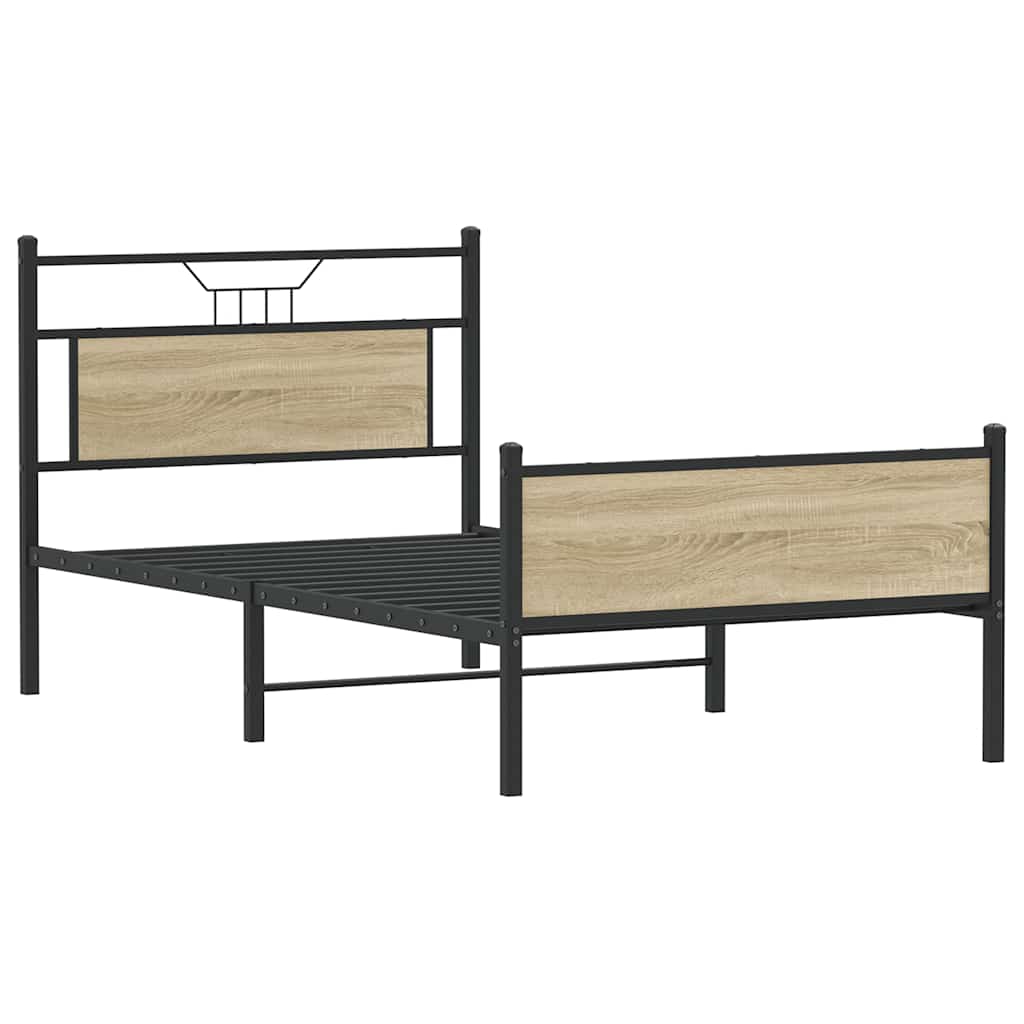 Bedframe zonder matras hout sonoma eikenkleurig 100x190 cm is nu te koop bij PeponiXL, paradijselijk wonen!