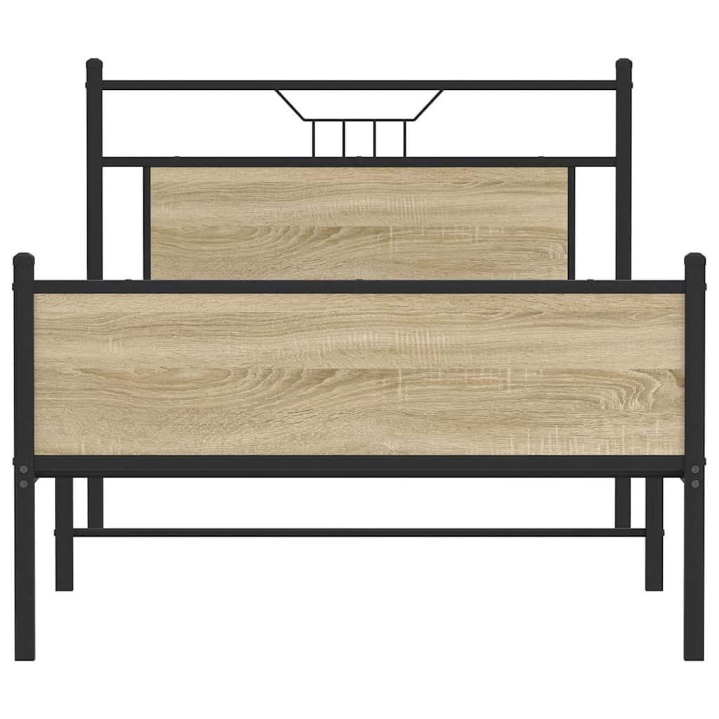 Bedframe zonder matras hout sonoma eikenkleurig 100x190 cm is nu te koop bij PeponiXL, paradijselijk wonen!