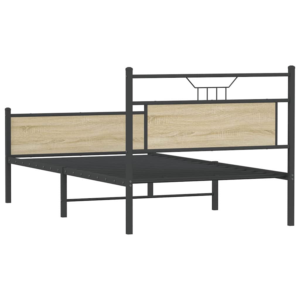 Bedframe zonder matras hout sonoma eikenkleurig 100x190 cm is nu te koop bij PeponiXL, paradijselijk wonen!