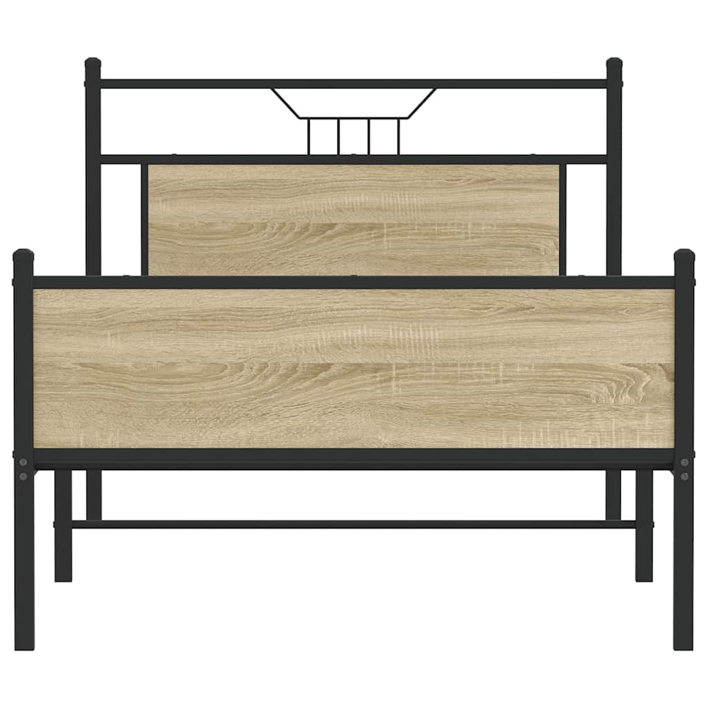 Bedframe zonder matras hout sonoma eikenkleurig 100x200 cm is nu te koop bij PeponiXL, paradijselijk wonen!