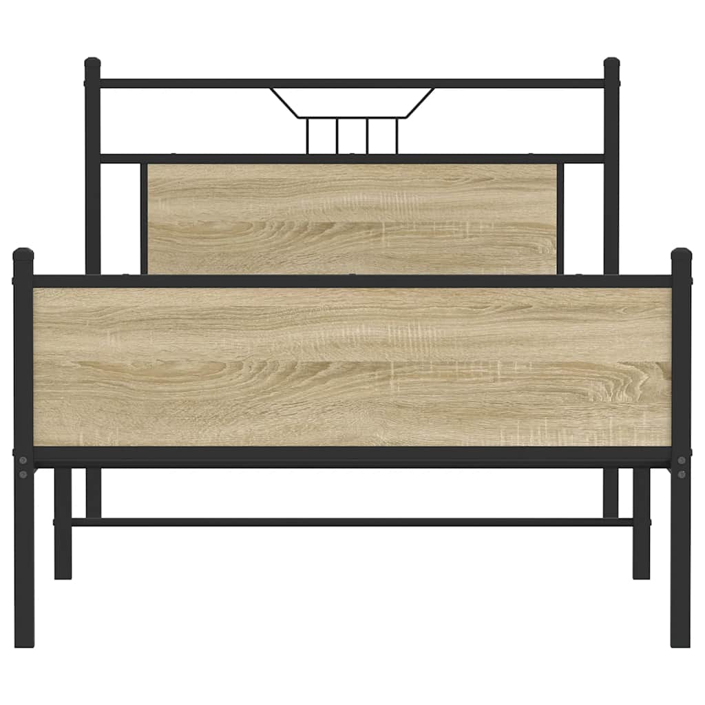 Bedframe zonder matras 107x203cm spaanplaat sonoma eikenkleurig is nu te koop bij PeponiXL, paradijselijk wonen!