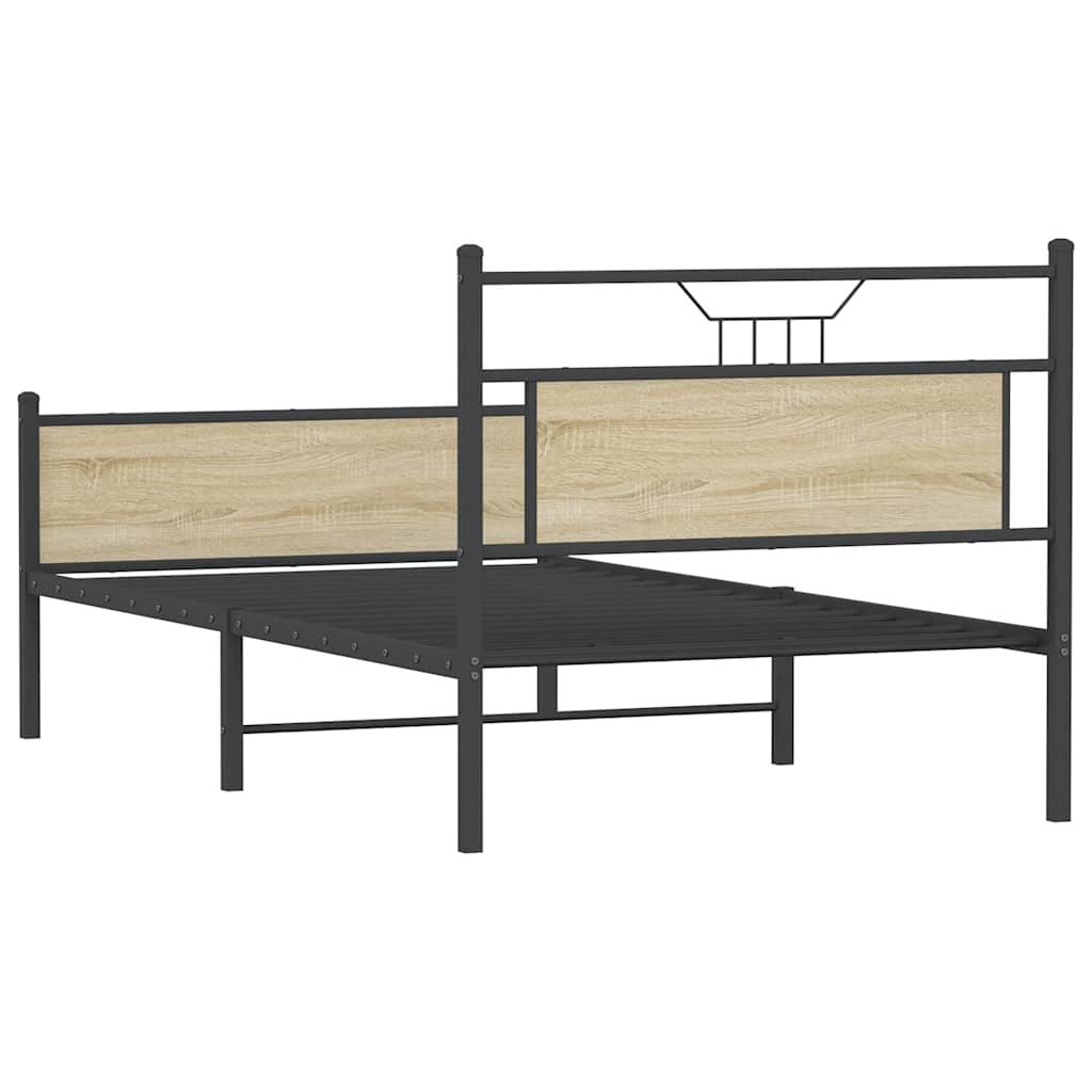Bedframe zonder matras 107x203cm spaanplaat sonoma eikenkleurig is nu te koop bij PeponiXL, paradijselijk wonen!