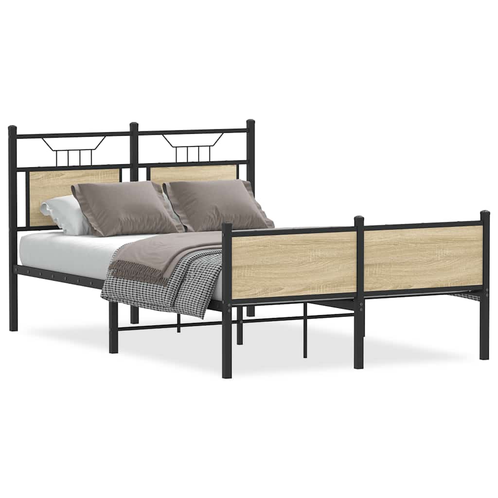 Bedframe zonder matras hout sonoma eikenkleurig 120x190 cm is nu te koop bij PeponiXL, paradijselijk wonen!