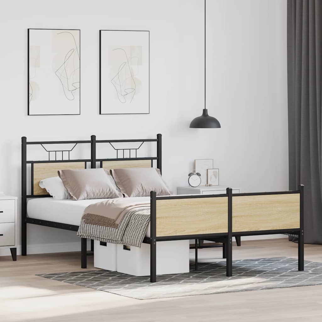 Bedframe zonder matras hout sonoma eikenkleurig 120x190 cm is nu te koop bij PeponiXL, paradijselijk wonen!