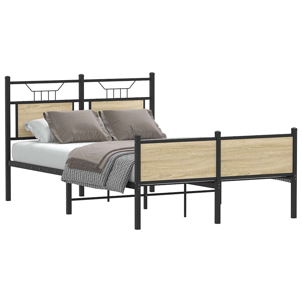 Bedframe zonder matras hout sonoma eikenkleurig 120x190 cm is nu te koop bij PeponiXL, paradijselijk wonen!