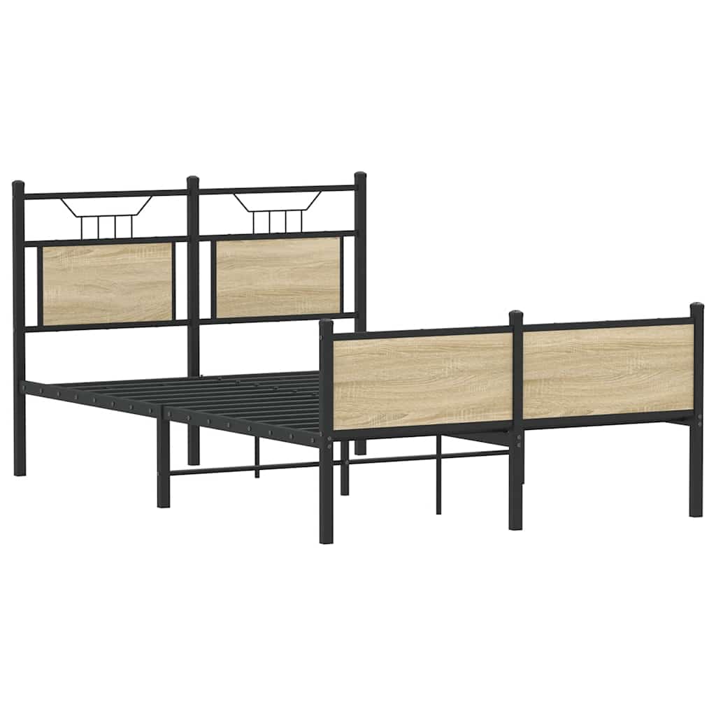 Bedframe zonder matras hout sonoma eikenkleurig 120x200 cm is nu te koop bij PeponiXL, paradijselijk wonen!