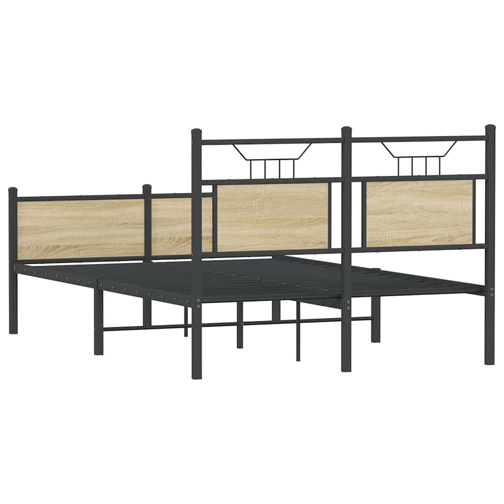 Bedframe zonder matras hout sonoma eikenkleurig 120x200 cm is nu te koop bij PeponiXL, paradijselijk wonen!