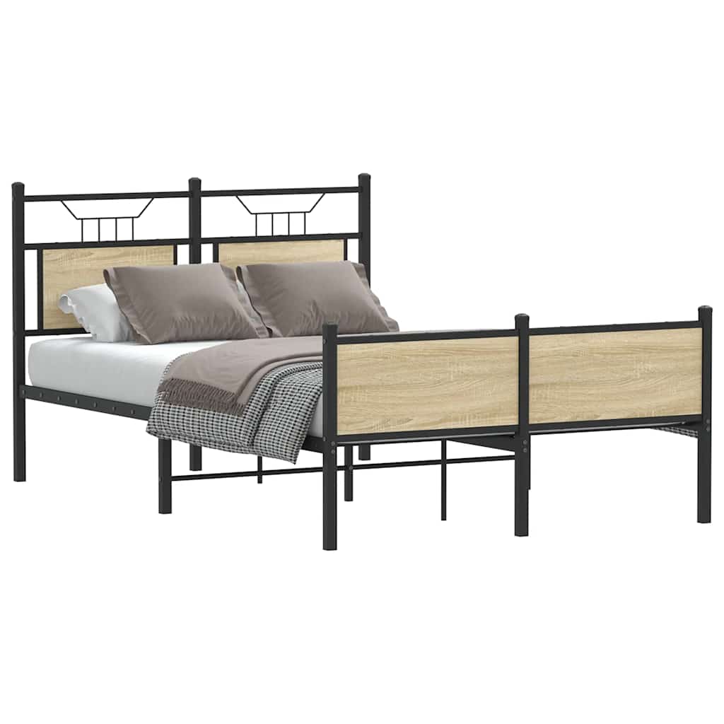 Bedframe zonder matras hout sonoma eikenkleurig 120x200 cm is nu te koop bij PeponiXL, paradijselijk wonen!