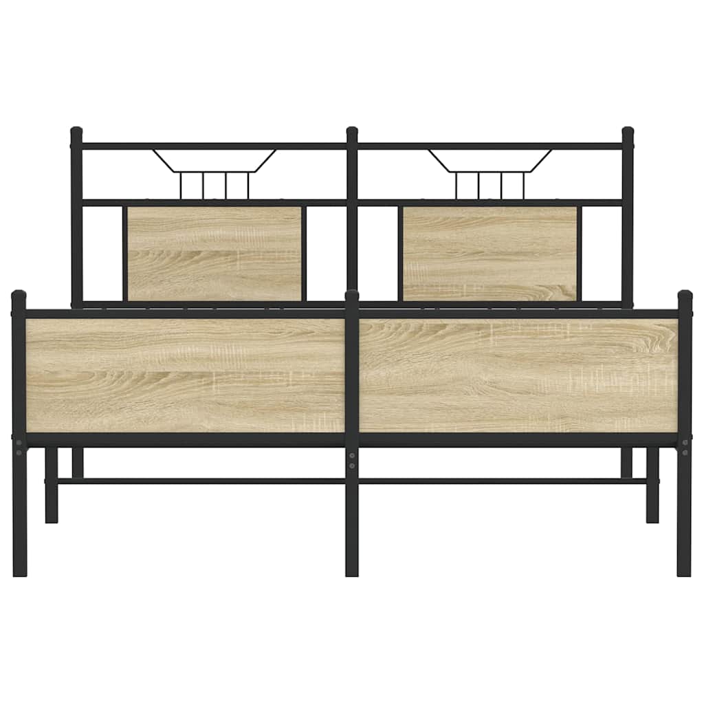 Bedframe zonder matras hout sonoma eikenkleurig 137x190 cm is nu te koop bij PeponiXL, paradijselijk wonen!