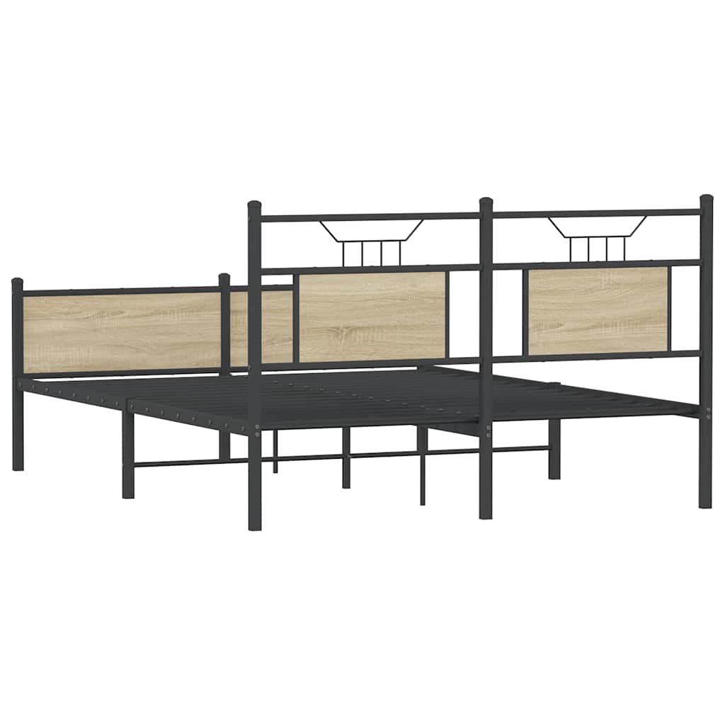 Bedframe zonder matras hout sonoma eikenkleurig 137x190 cm is nu te koop bij PeponiXL, paradijselijk wonen!