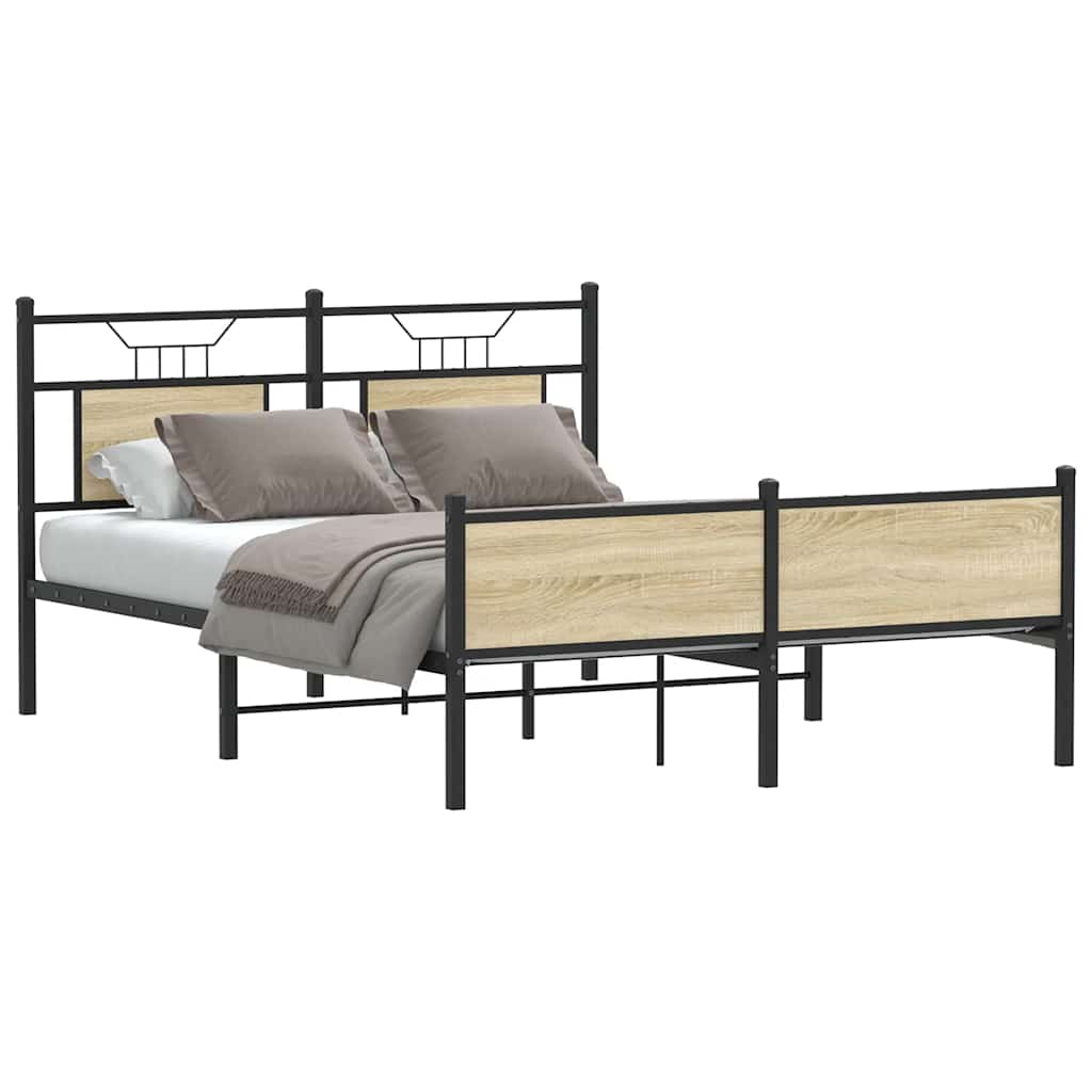 Bedframe zonder matras hout sonoma eikenkleurig 137x190 cm is nu te koop bij PeponiXL, paradijselijk wonen!