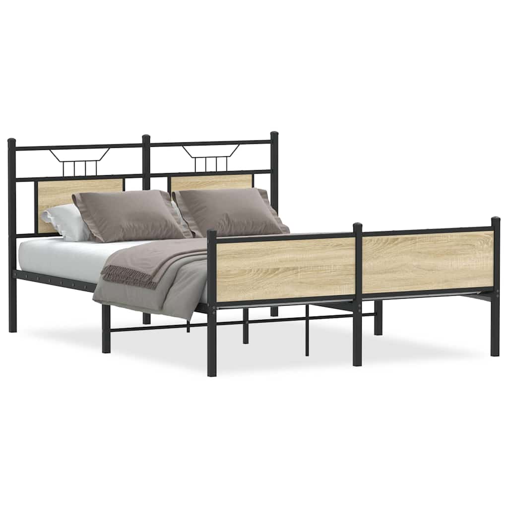 Bedframe zonder matras hout sonoma eikenkleurig 140x190 cm is nu te koop bij PeponiXL, paradijselijk wonen!