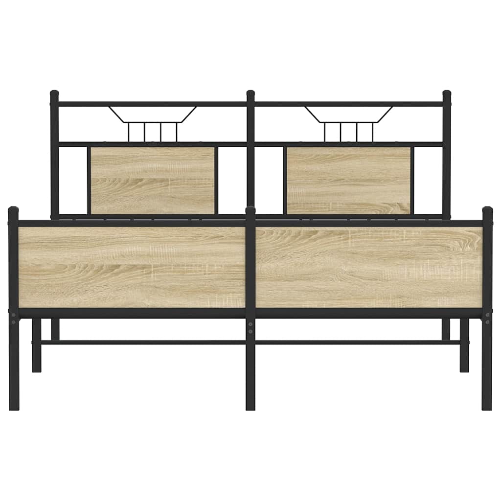 Bedframe zonder matras hout sonoma eikenkleurig 140x190 cm is nu te koop bij PeponiXL, paradijselijk wonen!