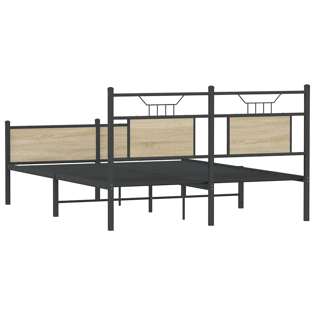 Bedframe zonder matras hout sonoma eikenkleurig 140x190 cm is nu te koop bij PeponiXL, paradijselijk wonen!