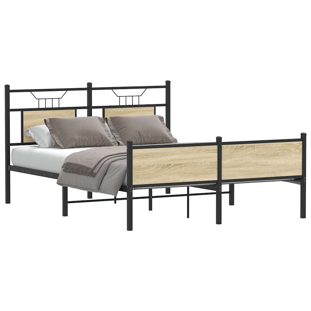 Bedframe zonder matras hout sonoma eikenkleurig 140x200 cm is nu te koop bij PeponiXL, paradijselijk wonen!