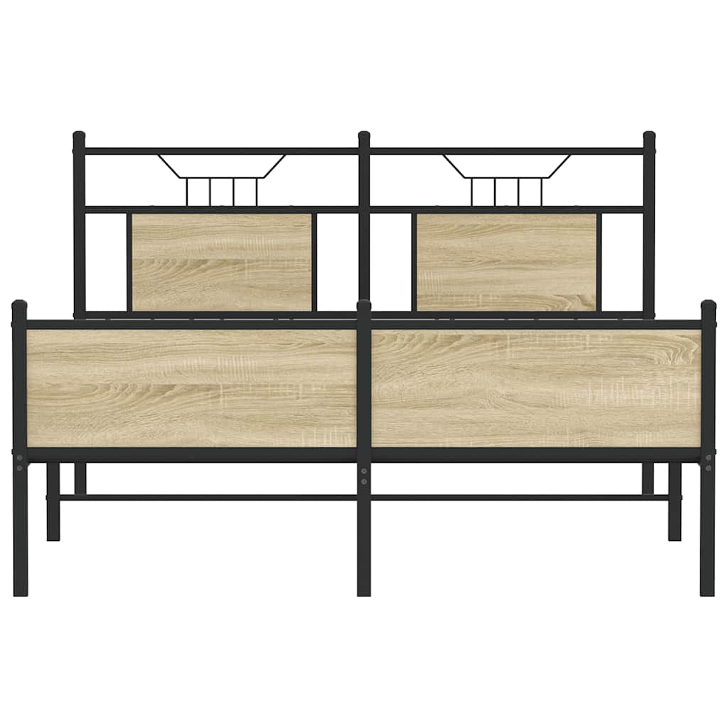 Bedframe zonder matras hout sonoma eikenkleurig 150x200 cm is nu te koop bij PeponiXL, paradijselijk wonen!