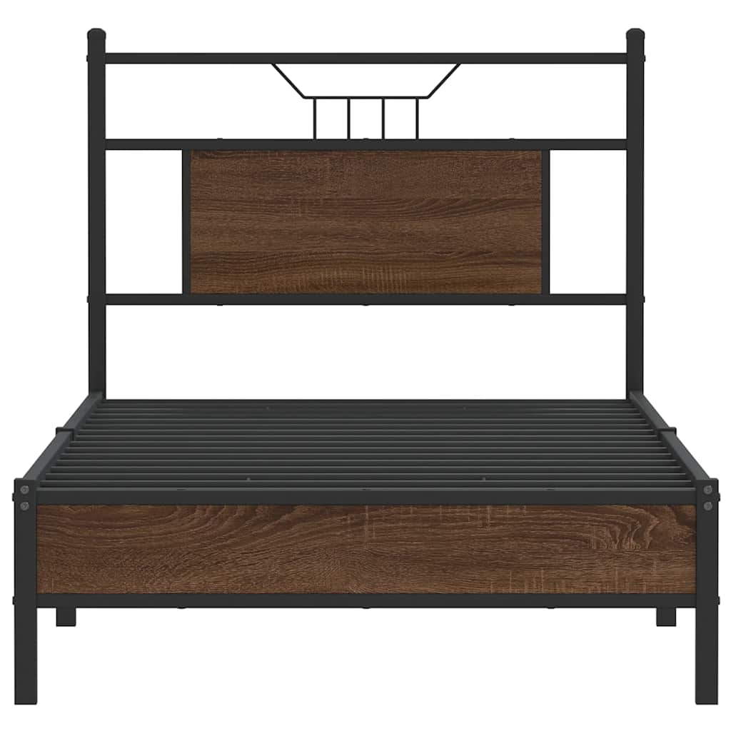 Bedframe zonder matras bewerkt hout bruin eikenkleur 80x200 cm is nu te koop bij PeponiXL, paradijselijk wonen!