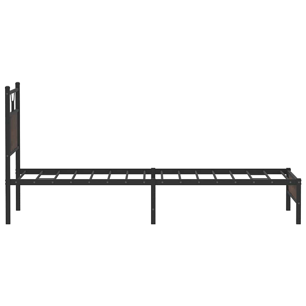 Bedframe zonder matras bewerkt hout bruin eikenkleur 80x200 cm is nu te koop bij PeponiXL, paradijselijk wonen!