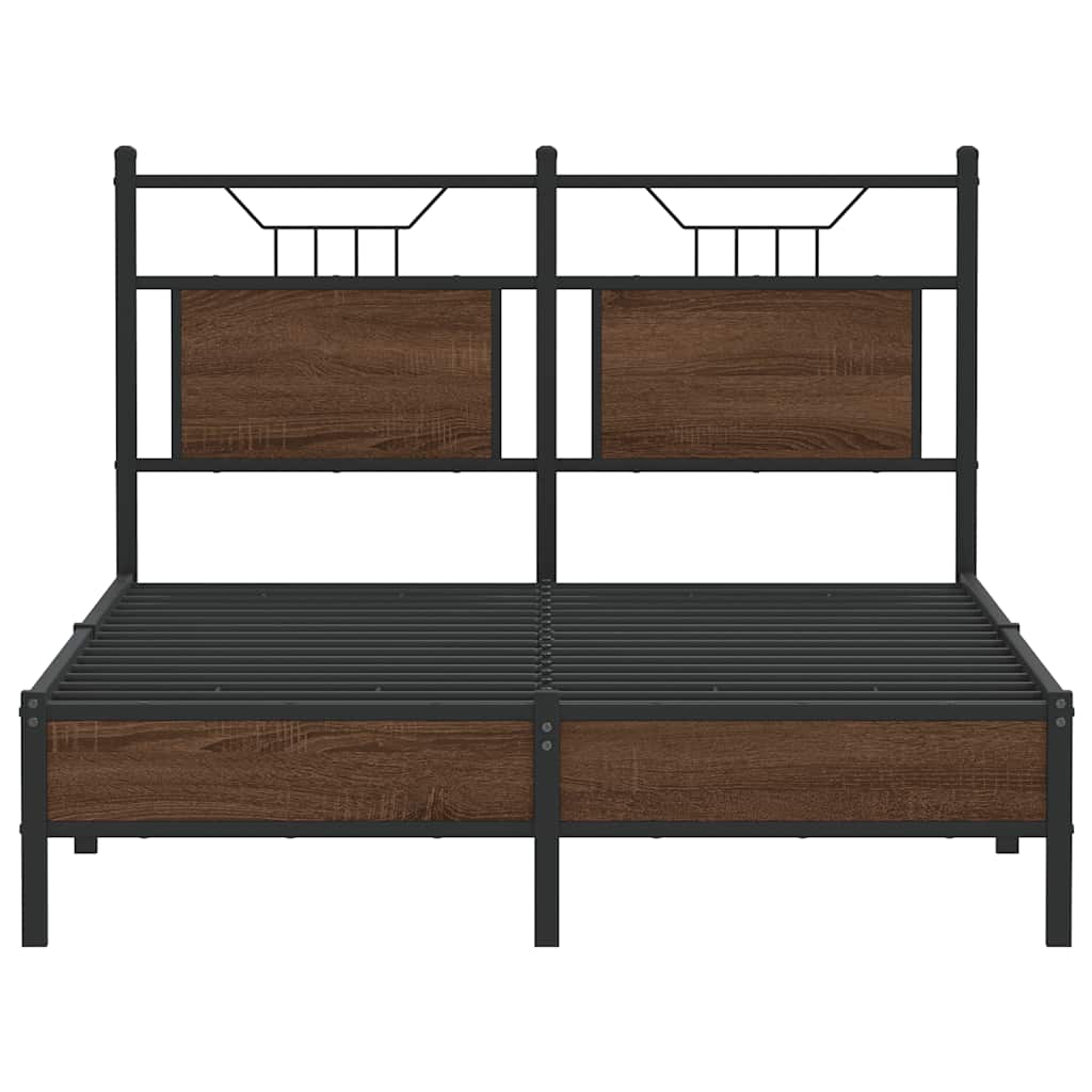 Bedframe zonder matras bewerkt hout bruin eikenkleur 120x200 cm is nu te koop bij PeponiXL, paradijselijk wonen!