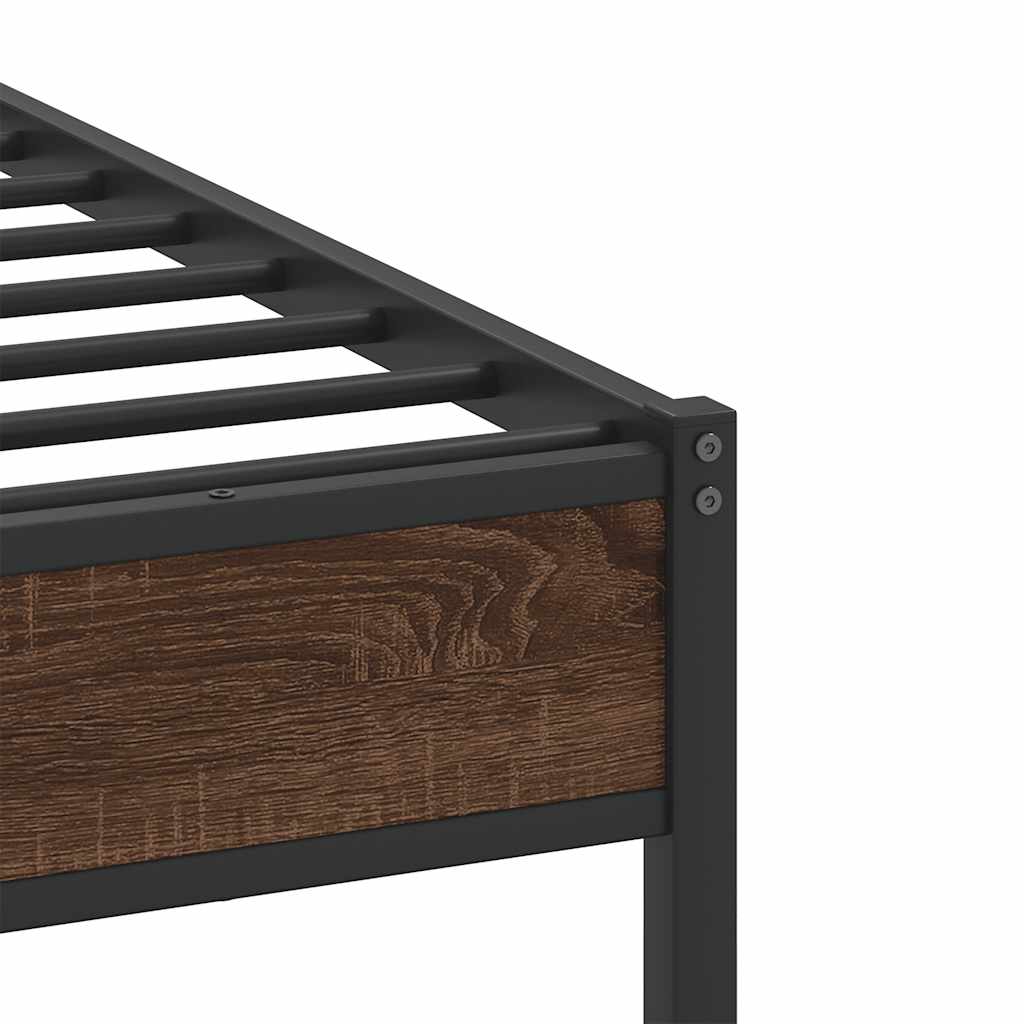 Bedframe zonder matras bewerkt hout bruin eikenkleur 80x200 cm is nu te koop bij PeponiXL, paradijselijk wonen!
