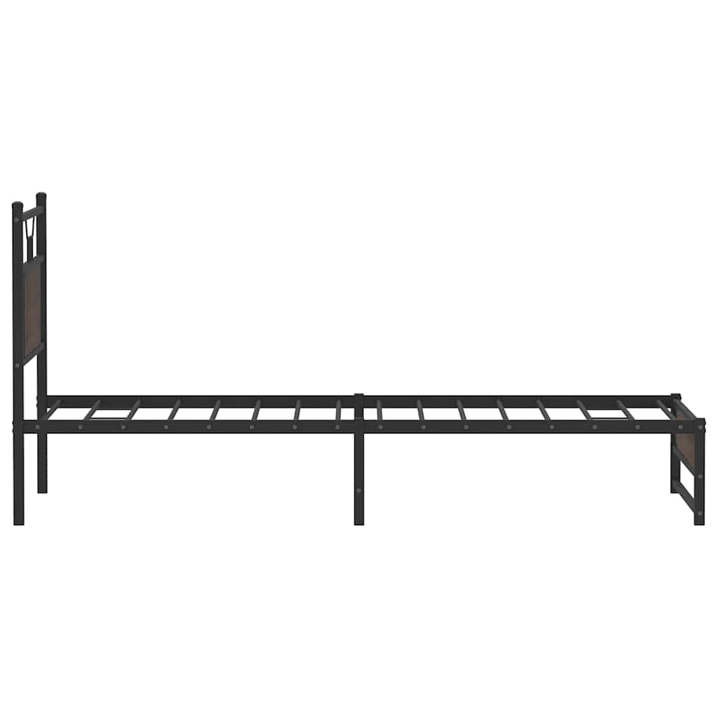 Bedframe zonder matras bewerkt hout bruin eikenkleur 90x190 cm is nu te koop bij PeponiXL, paradijselijk wonen!