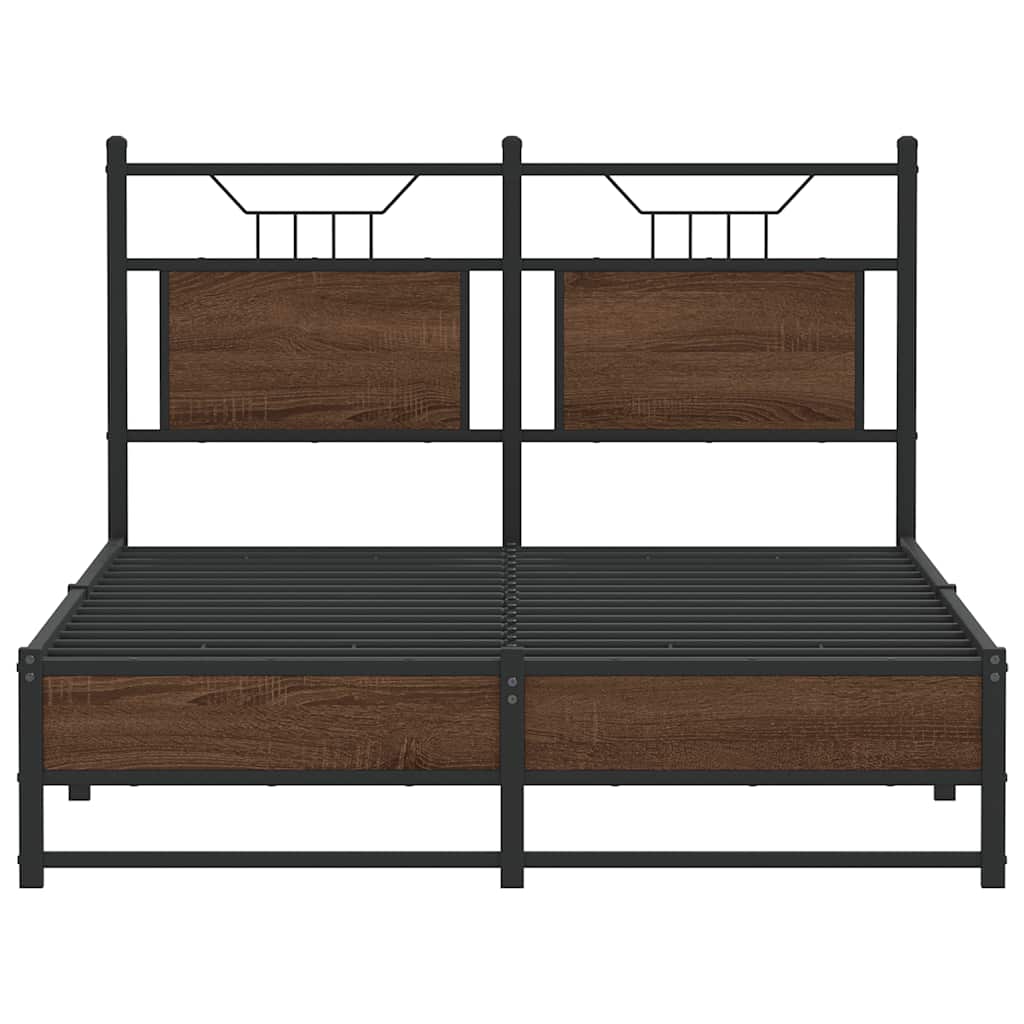 Bedframe zonder matras bewerkt hout bruin eikenkleur 120x190 cm is nu te koop bij PeponiXL, paradijselijk wonen!