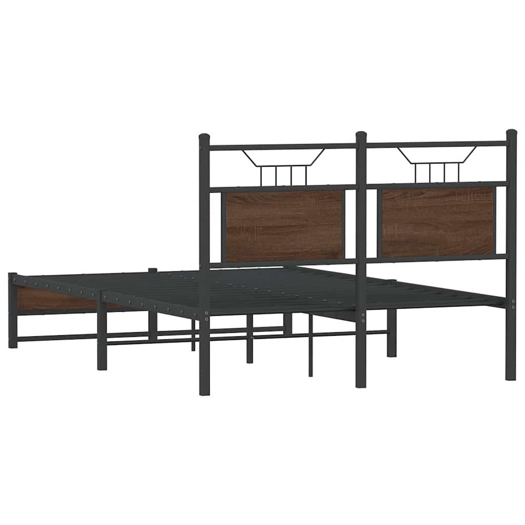 Bedframe zonder matras bewerkt hout bruin eikenkleur 120x190 cm is nu te koop bij PeponiXL, paradijselijk wonen!