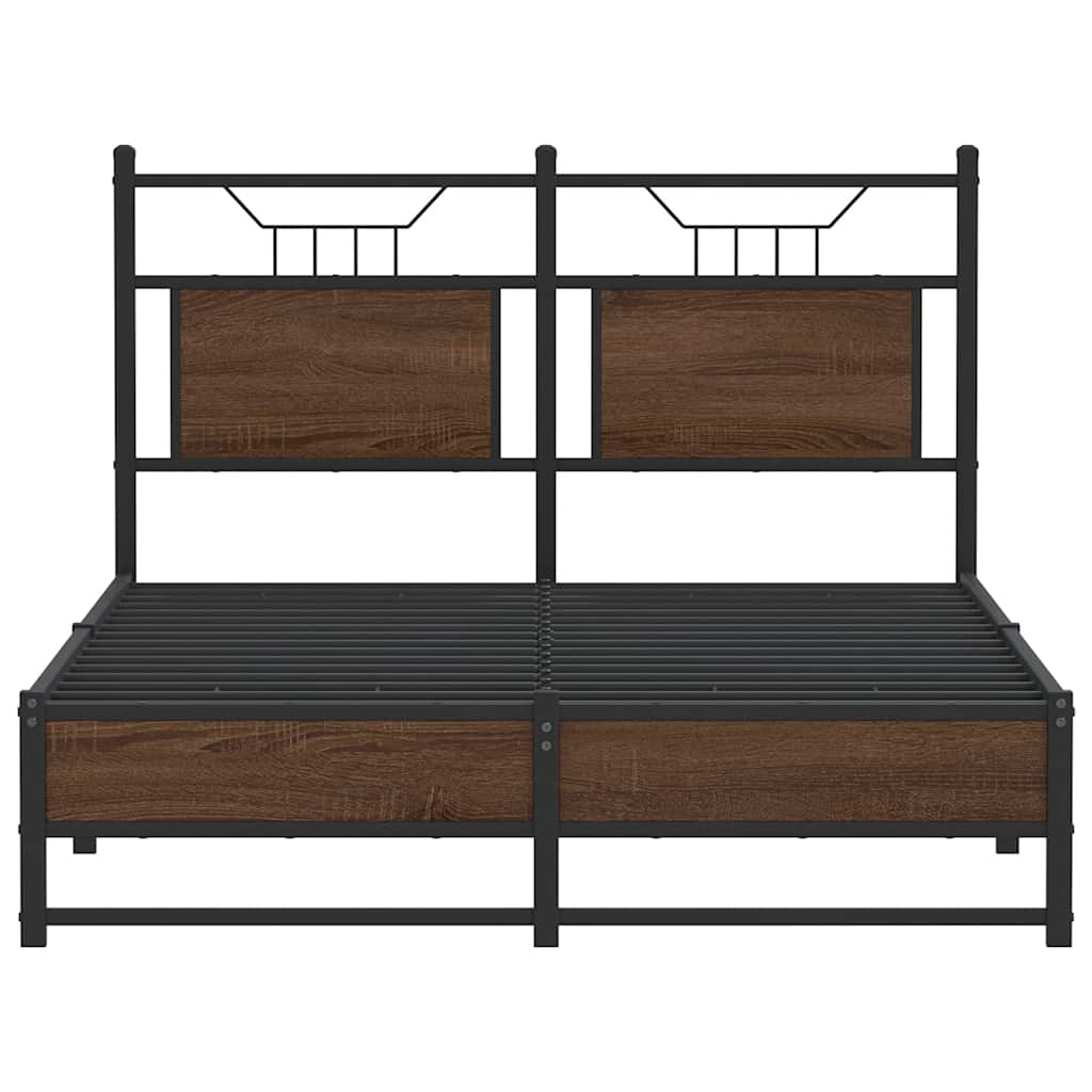 Bedframe zonder matras bewerkt hout bruin eikenkleur 120x200 cm is nu te koop bij PeponiXL, paradijselijk wonen!