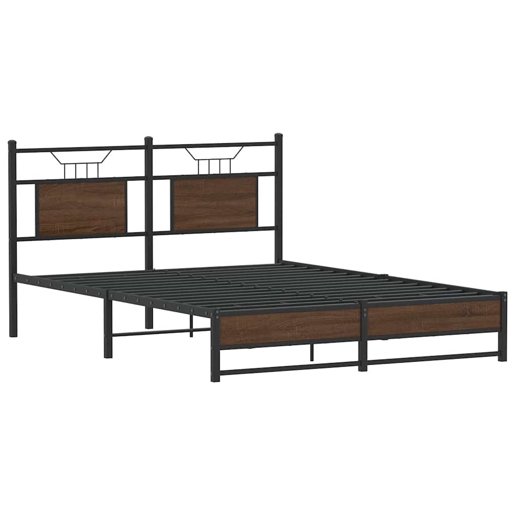 Bedframe zonder matras bewerkt hout bruin eikenkleur 140x190 cm is nu te koop bij PeponiXL, paradijselijk wonen!