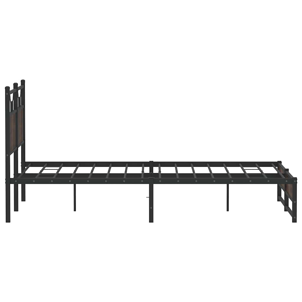 Bedframe zonder matras bewerkt hout bruin eikenkleur 140x190 cm is nu te koop bij PeponiXL, paradijselijk wonen!