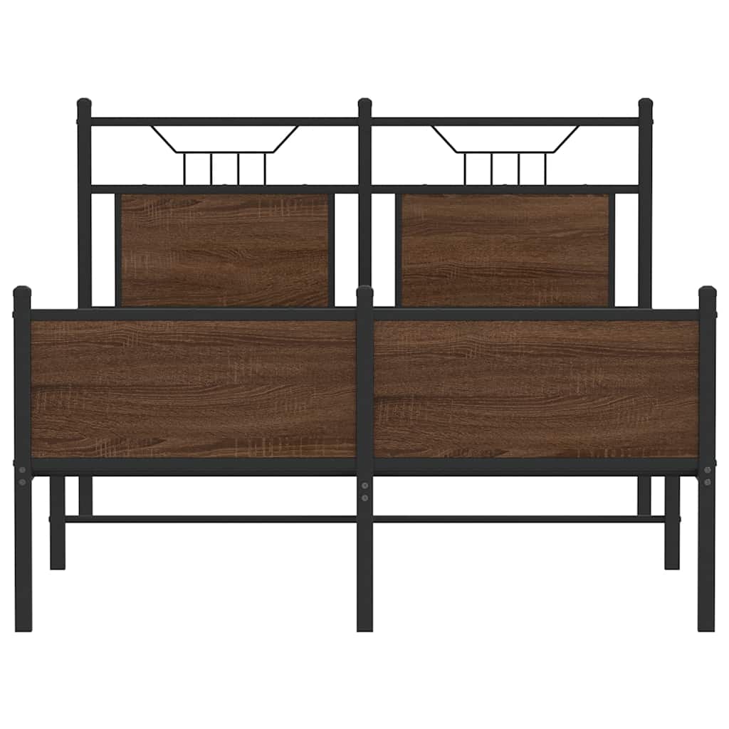 Bedframe zonder matras bewerkt hout bruin eikenkleur 120x190 cm is nu te koop bij PeponiXL, paradijselijk wonen!