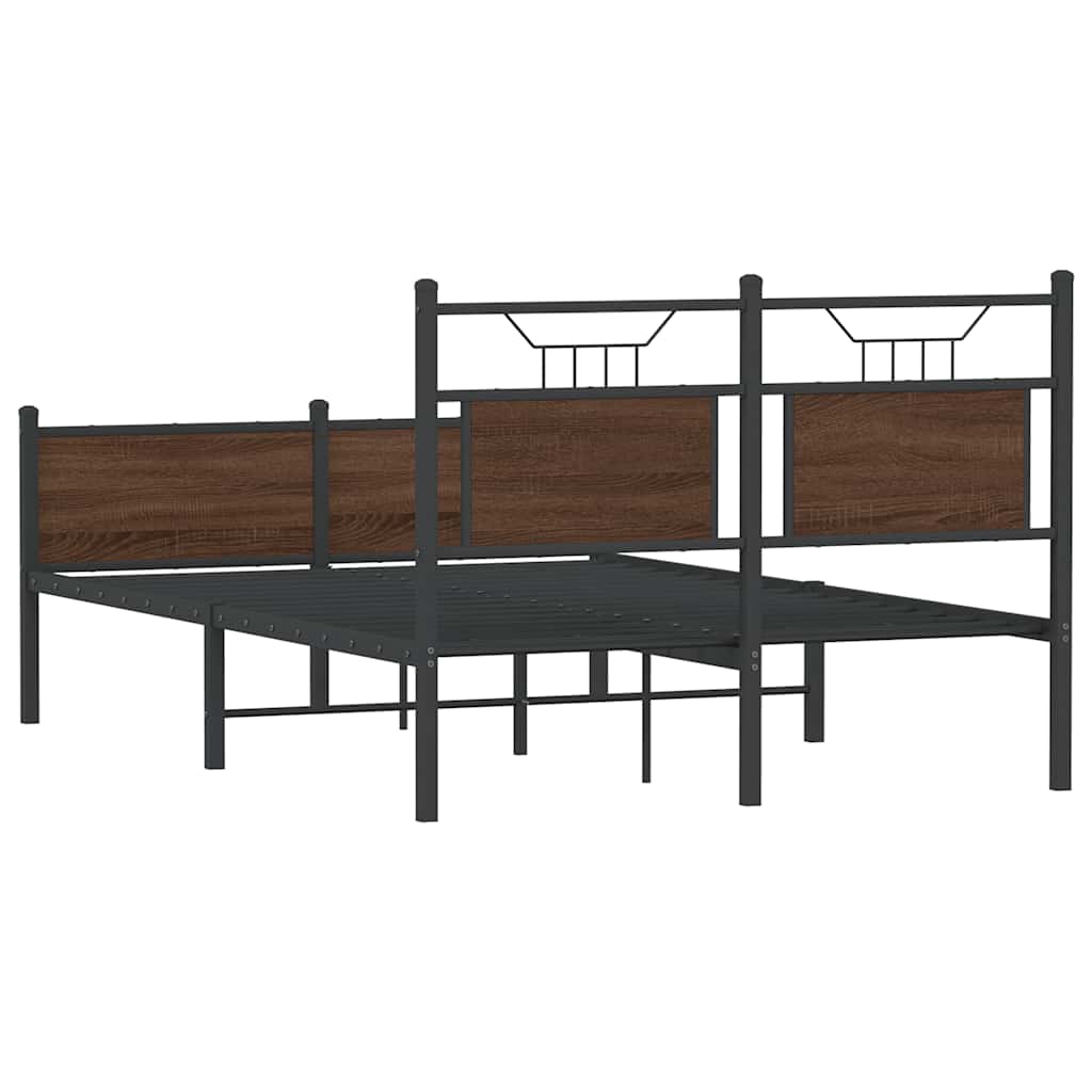 Bedframe zonder matras bewerkt hout bruin eikenkleur 120x190 cm is nu te koop bij PeponiXL, paradijselijk wonen!