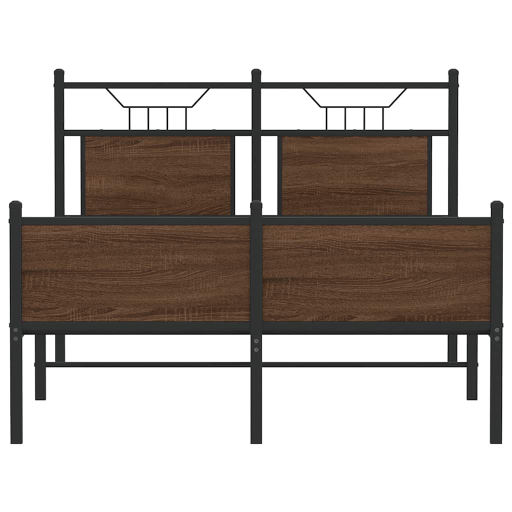 Bedframe zonder matras bewerkt hout bruin eikenkleur 120x200 cm is nu te koop bij PeponiXL, paradijselijk wonen!