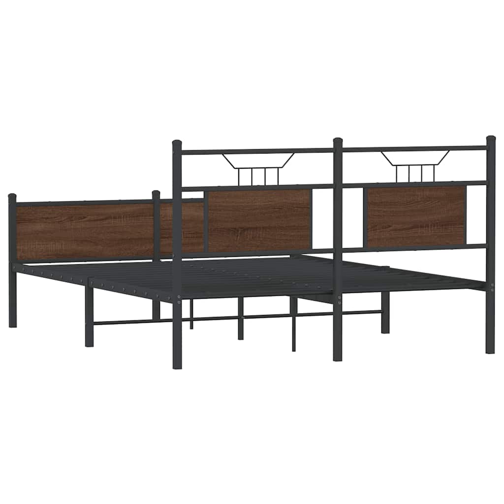 Bedframe zonder matras bewerkt hout bruin eikenkleur 140x190 cm is nu te koop bij PeponiXL, paradijselijk wonen!
