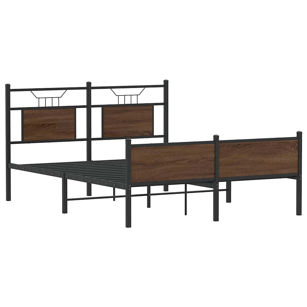 Bedframe zonder matras bewerkt hout bruin eikenkleur 140x200 cm is nu te koop bij PeponiXL, paradijselijk wonen!